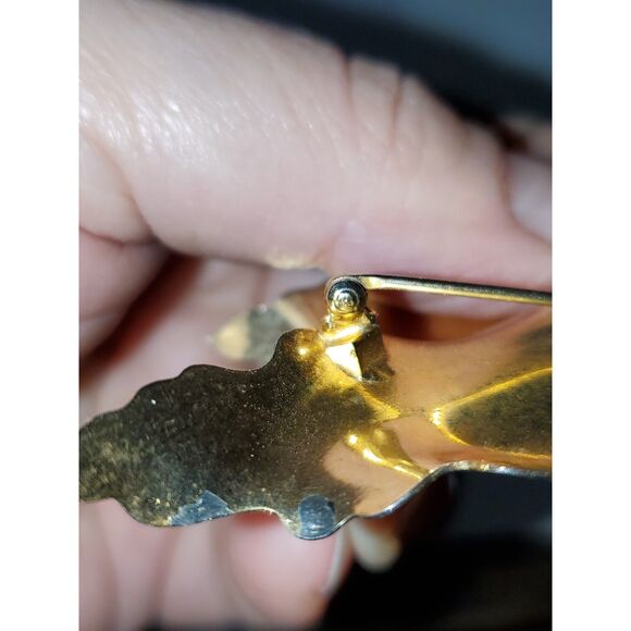 A Gold Tone Leaf Brooch Pin Oak Tree Fall Vintage Costume Jewelry - Picture 10 of 12